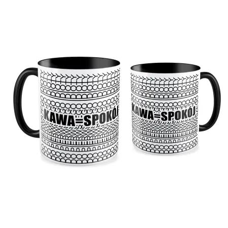 Kubek czarny UKRYTY PRZEKAZ Kawa = spokój